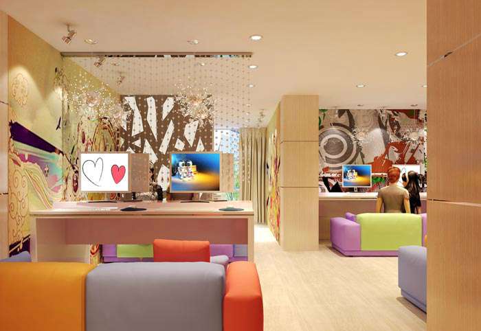 現(xiàn)代簡約風格網(wǎng)咖裝修設計效果圖