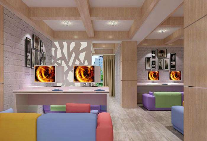 現(xiàn)代簡約風格網(wǎng)咖裝修設計效果圖