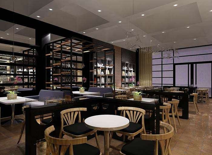 書(shū)苑咖啡館裝修設(shè)計(jì)效果圖