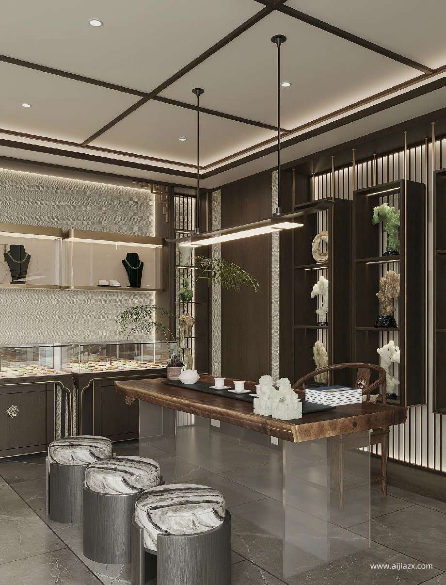 玉器文玩店鋪裝修設(shè)計效果圖