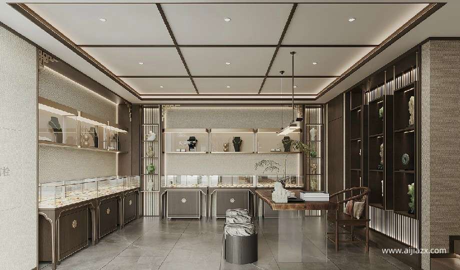 玉器文玩店鋪裝修設(shè)計效果圖