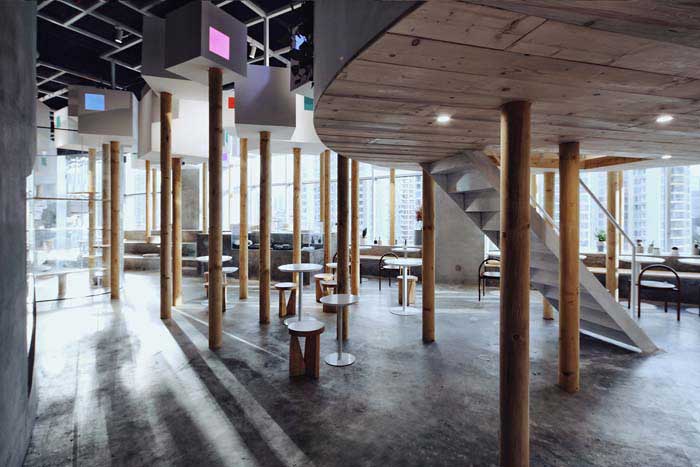 鄭州300m2動物主題咖啡廳設(shè)計效果圖