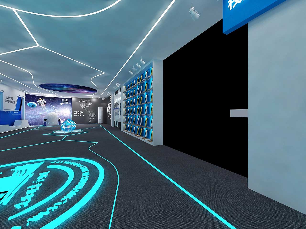 鄭州學?？萍颊桂^裝修設計效果圖