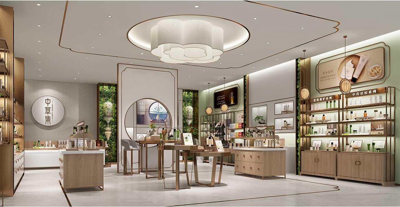 鄭州護(hù)膚品專賣店設(shè)計(jì)裝修效果圖