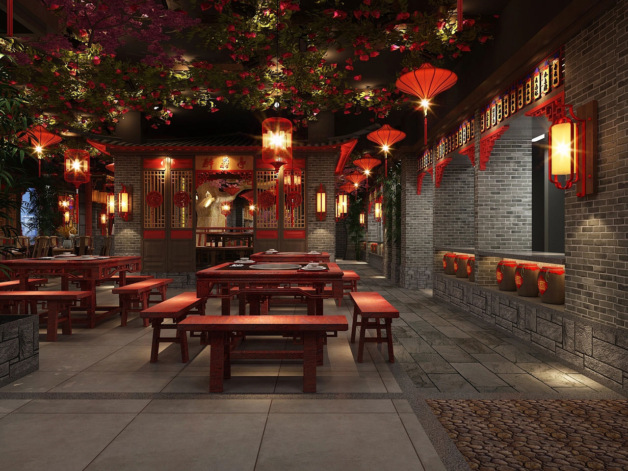 洛陽火鍋店設(shè)計-中式火鍋店裝修設(shè)計效果圖