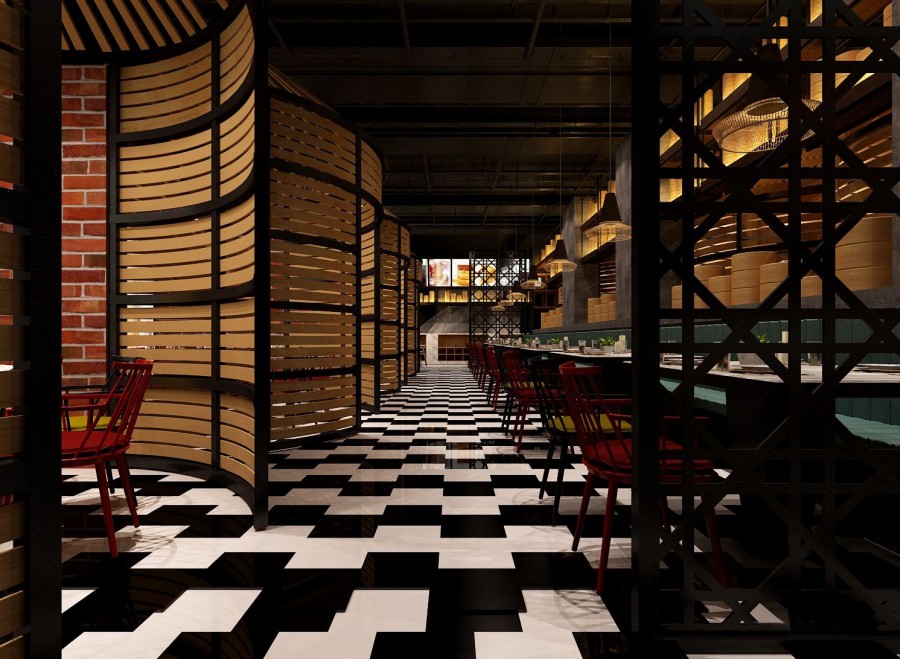 300平米烤肉店面裝修設(shè)計效果圖