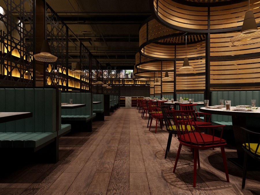 300平米烤肉店面裝修設(shè)計效果圖