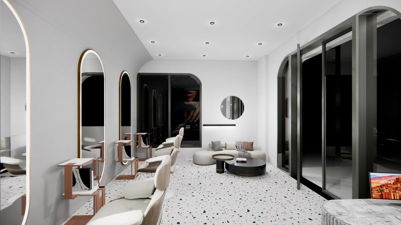 98平方美發(fā)店裝修設(shè)計效果圖