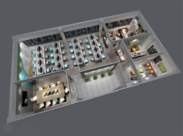 216平米鄭州辦公室設(shè)計(jì)裝修效果圖