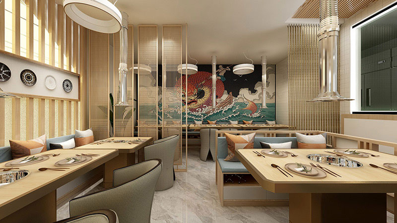 300平米鄭州烤肉店裝修設(shè)計(jì)效果圖