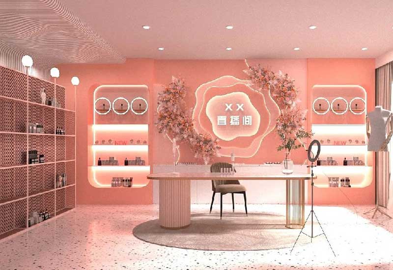 直播間背景墻設計搭建，直播間背景墻裝修效果圖