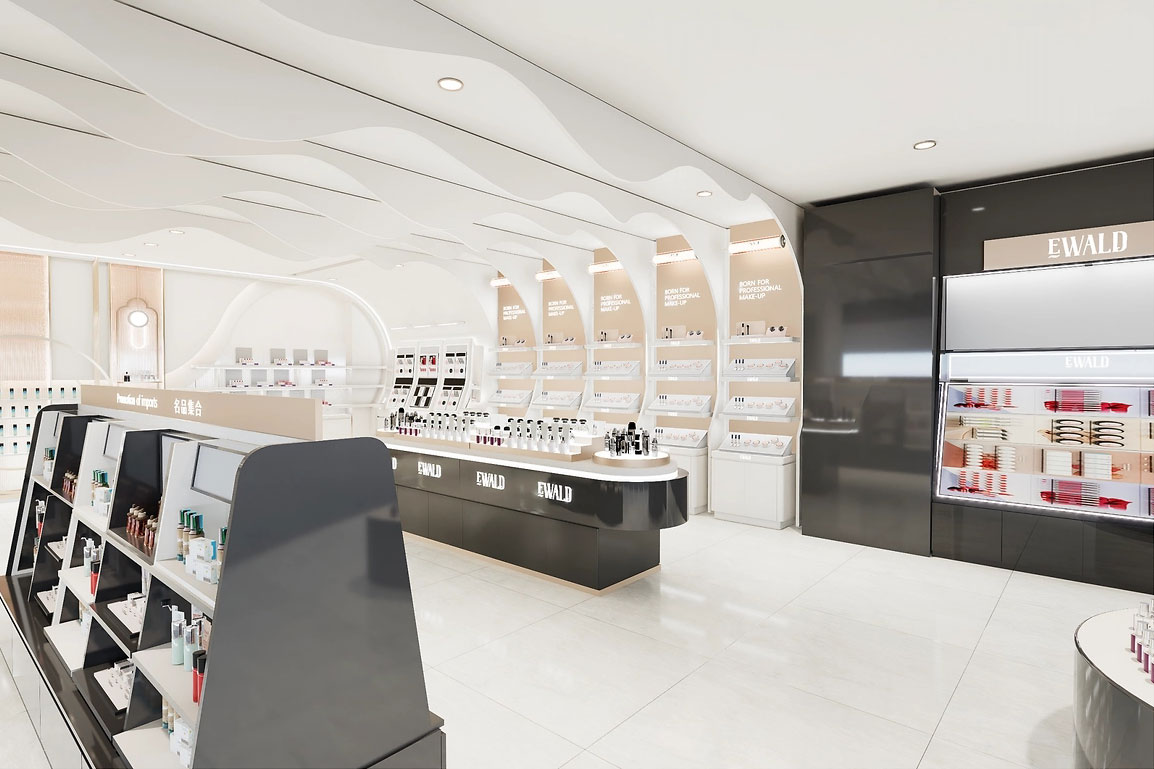 90平米鄭州化妝品店直播間設計效果圖