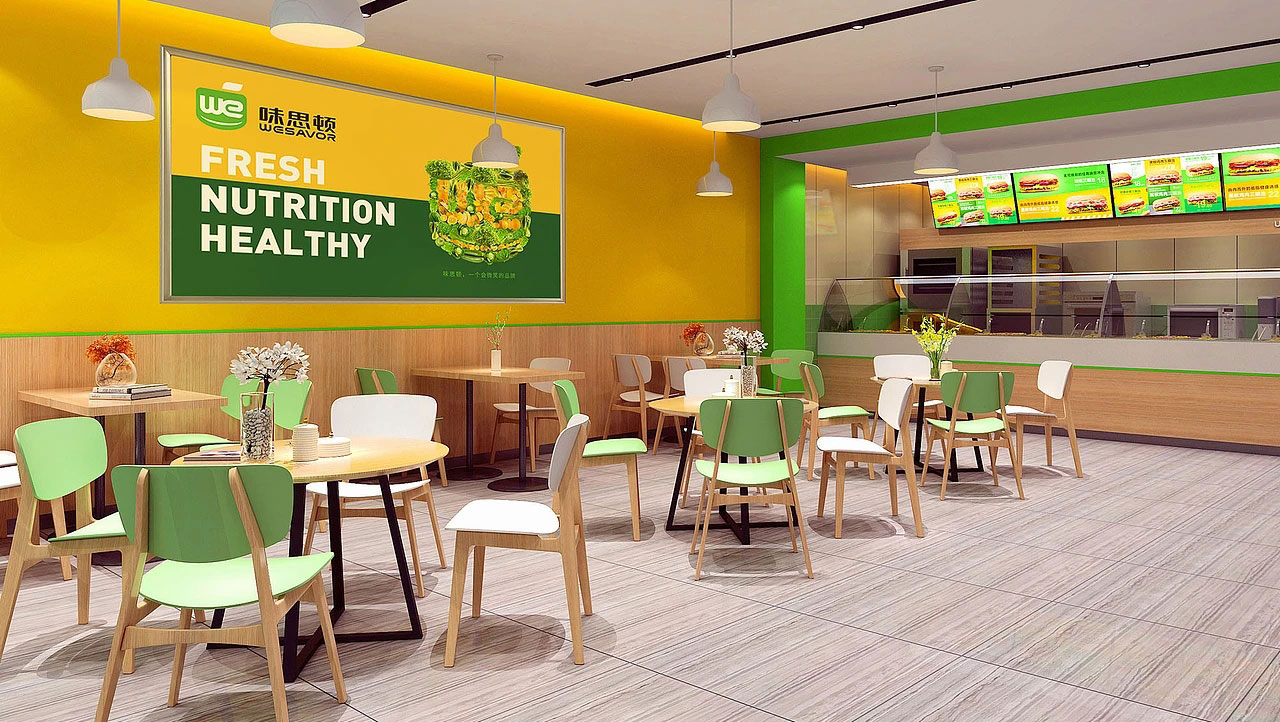 115平米鄭州漢堡店裝修設計效果圖