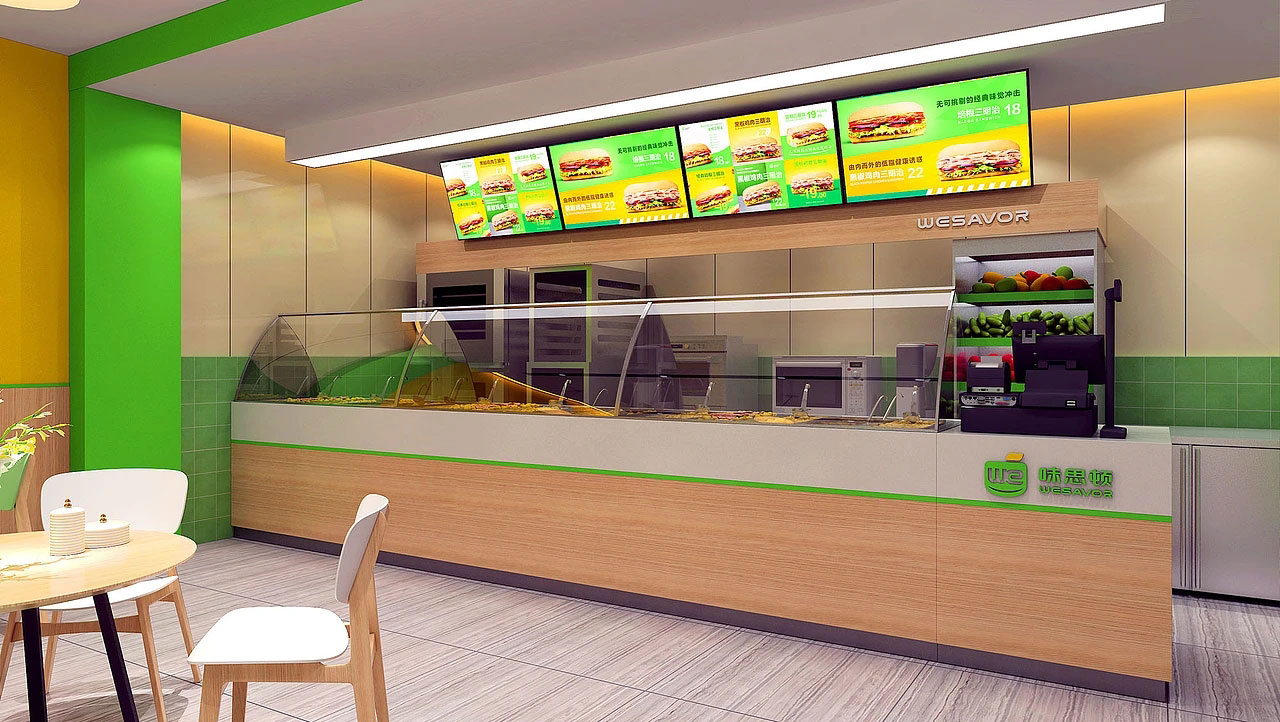 115平米鄭州漢堡店裝修設計效果圖