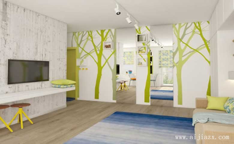 自然清新的現(xiàn)代簡約風(fēng)格單間客廳裝修效果圖