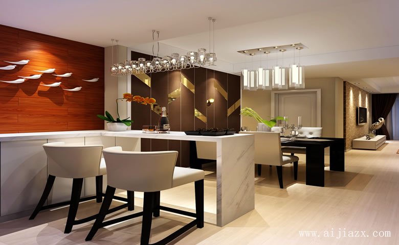 開(kāi)闊大方的現(xiàn)代風(fēng)格大戶(hù)型餐廳裝修效果圖