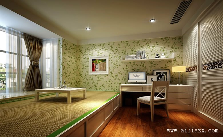 簡(jiǎn)單舒適的現(xiàn)代風(fēng)格大戶(hù)型書(shū)房裝修效果圖